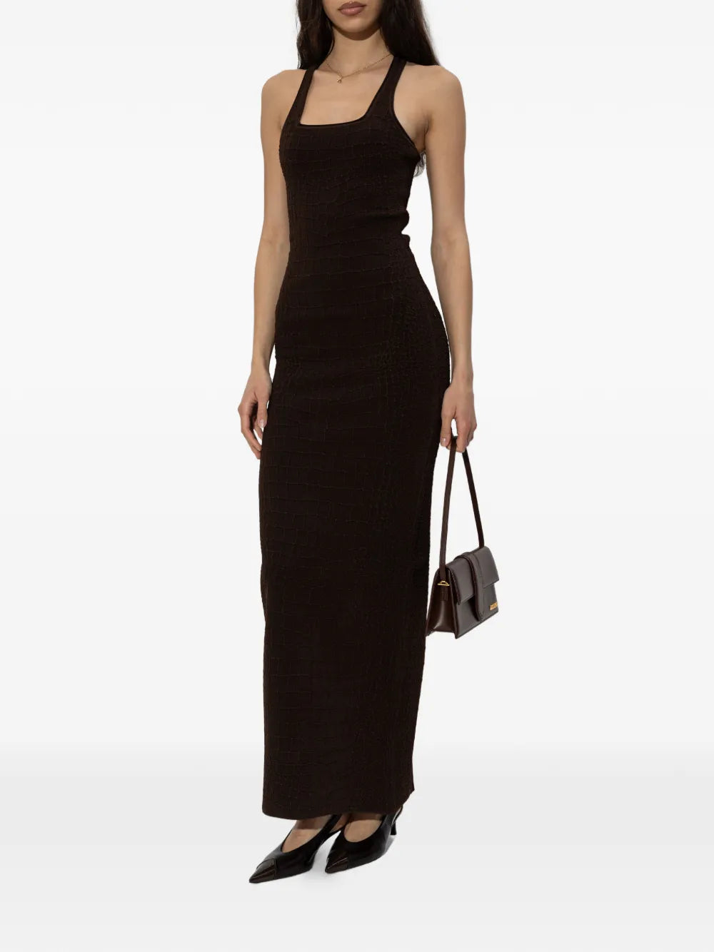 Jacquemus Scala Square Neck Split Dress