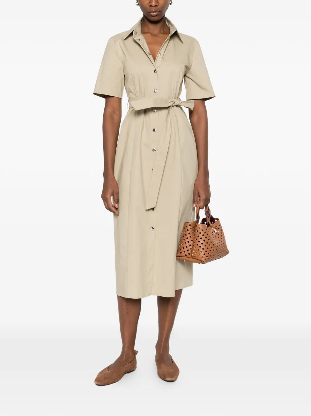 Patrizia Pepe Belted Shirt Midi Dress