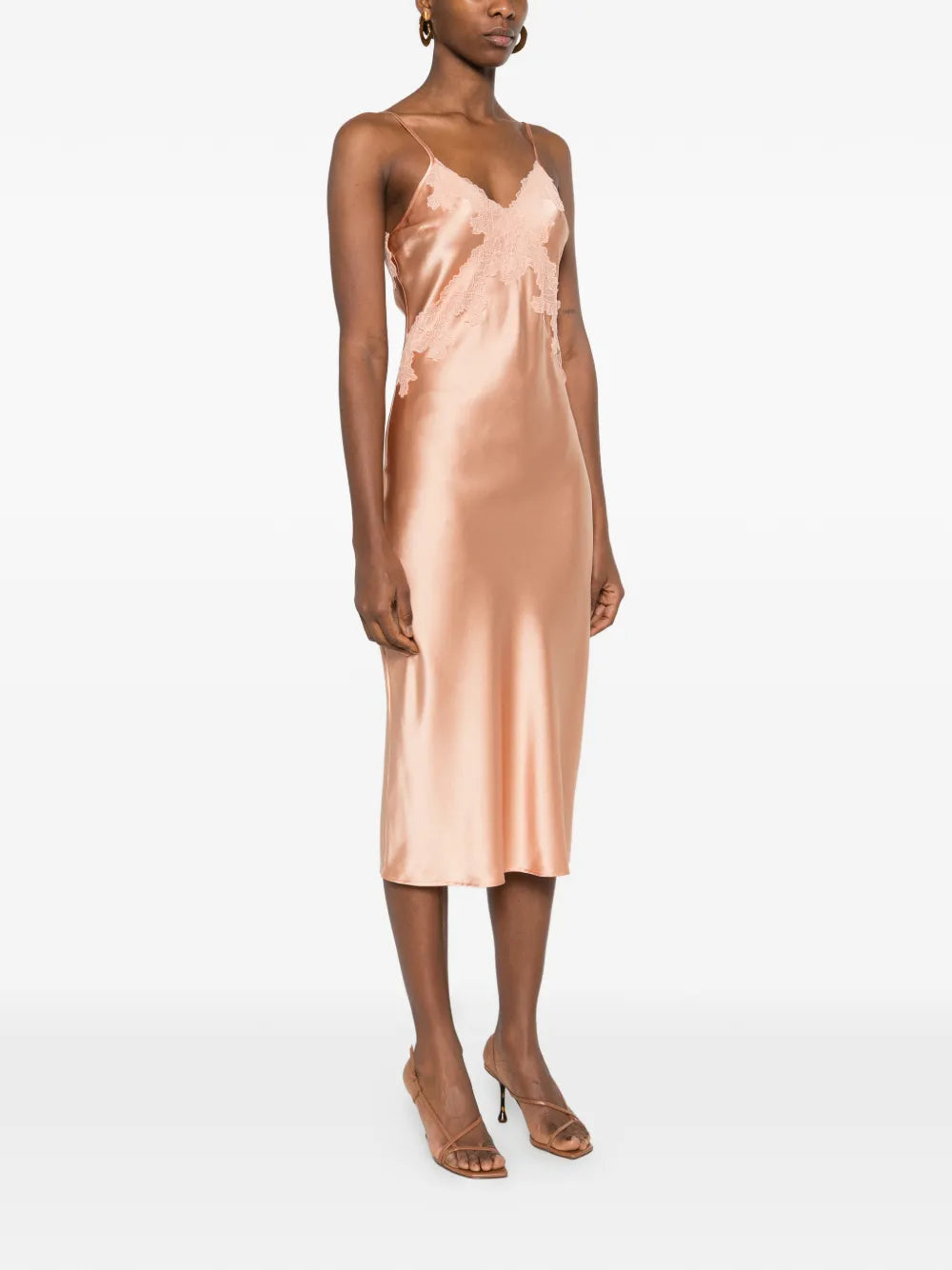 Patrizia Pepe Lace Satin Midi Dress