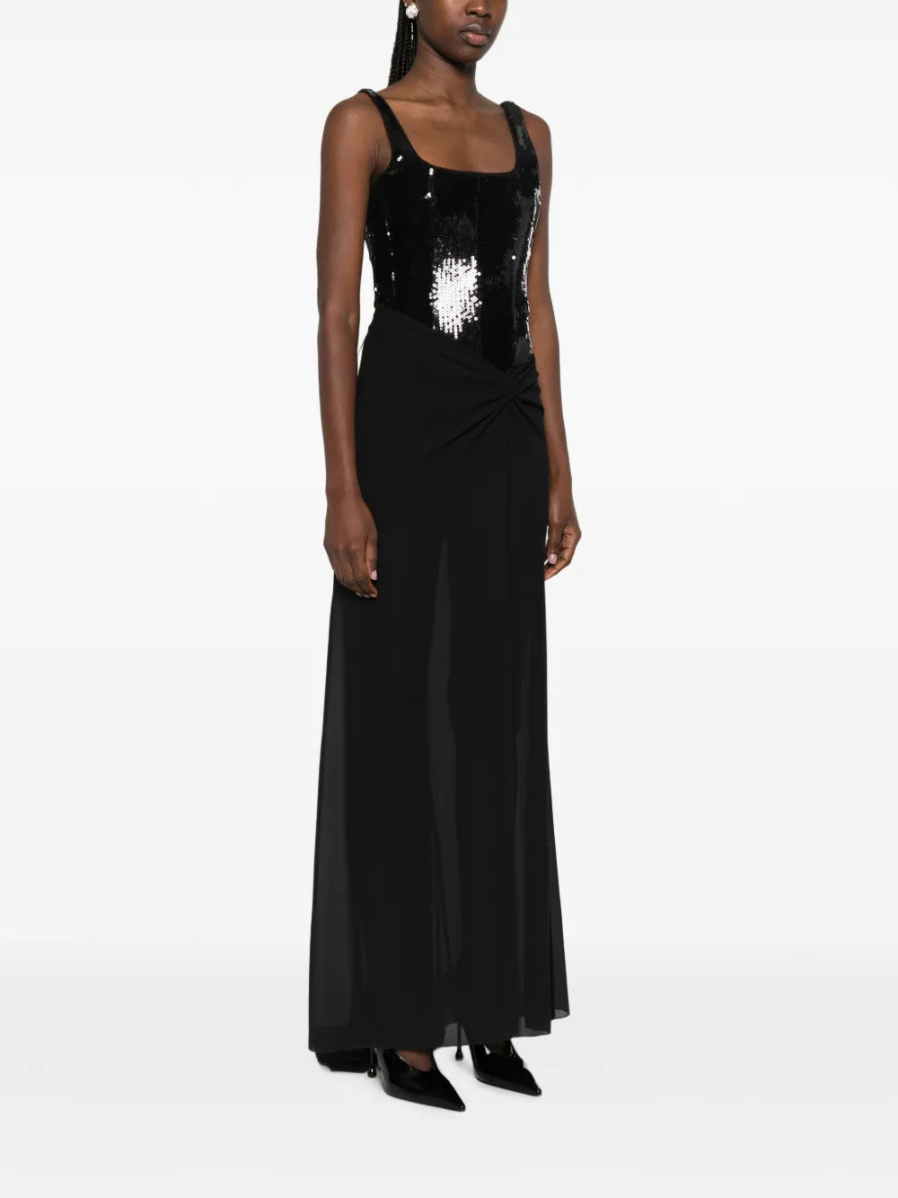 Patrizia Pepe Sequin Bustier Maxi Dress