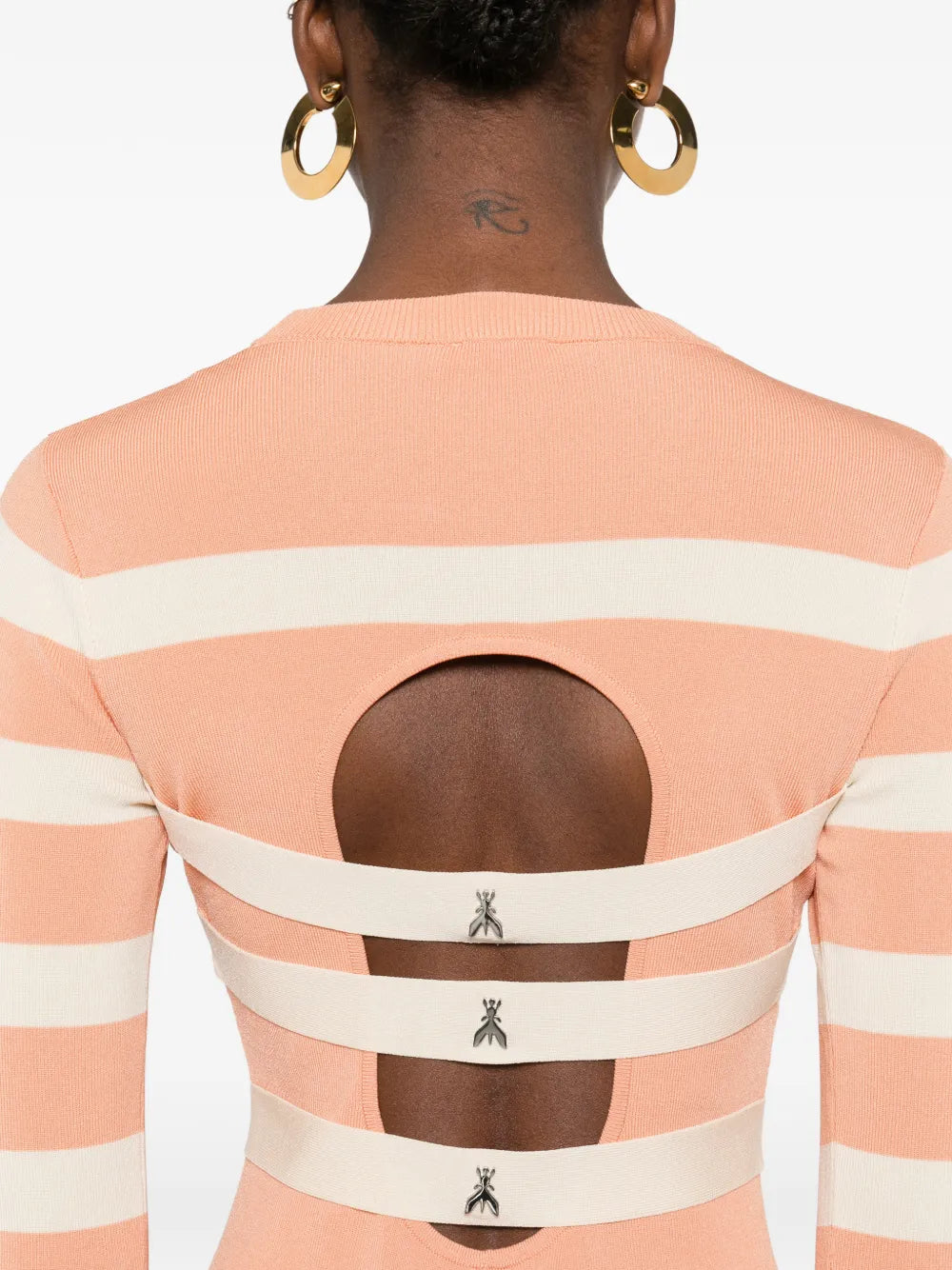 Patrizia Pepe Striped Two Tone Knit Dress