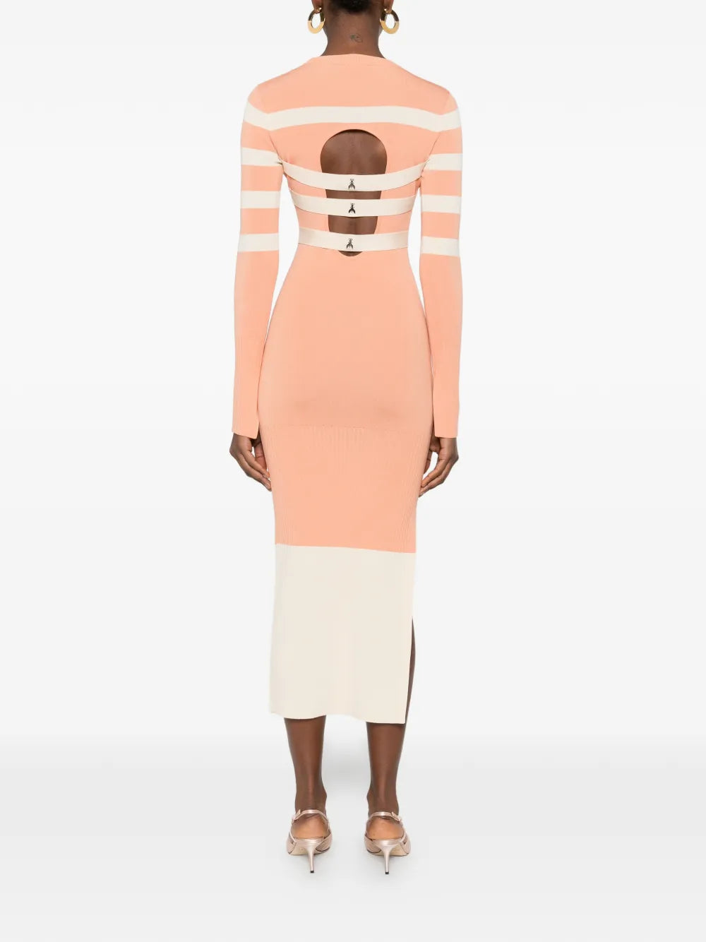 Patrizia Pepe Striped Two Tone Knit Dress