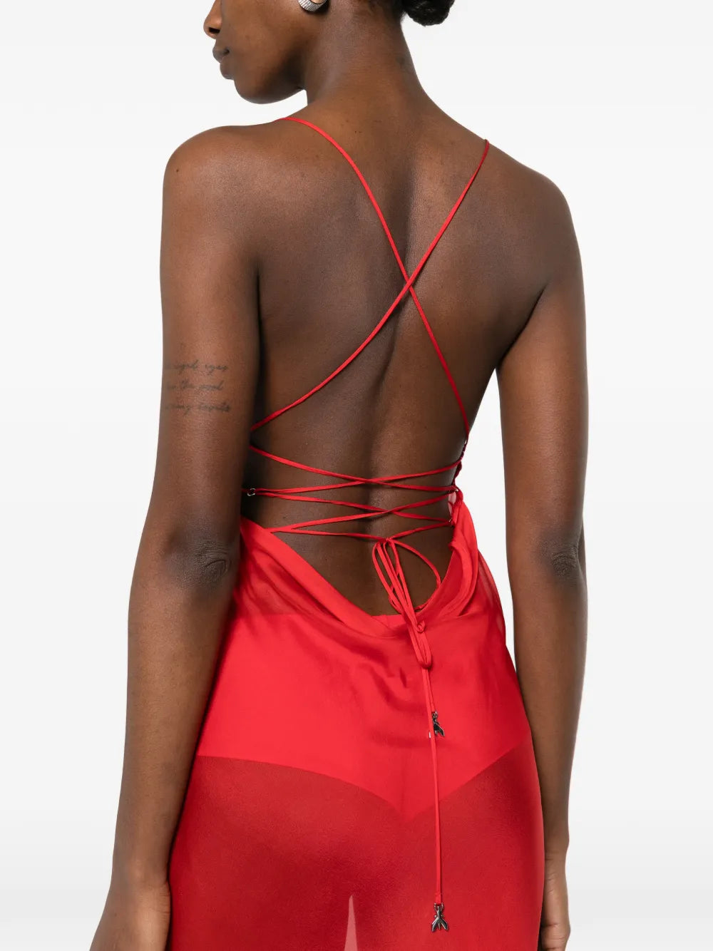 Patrizia Pepe Asymmetric Draping Silk Midi Dress