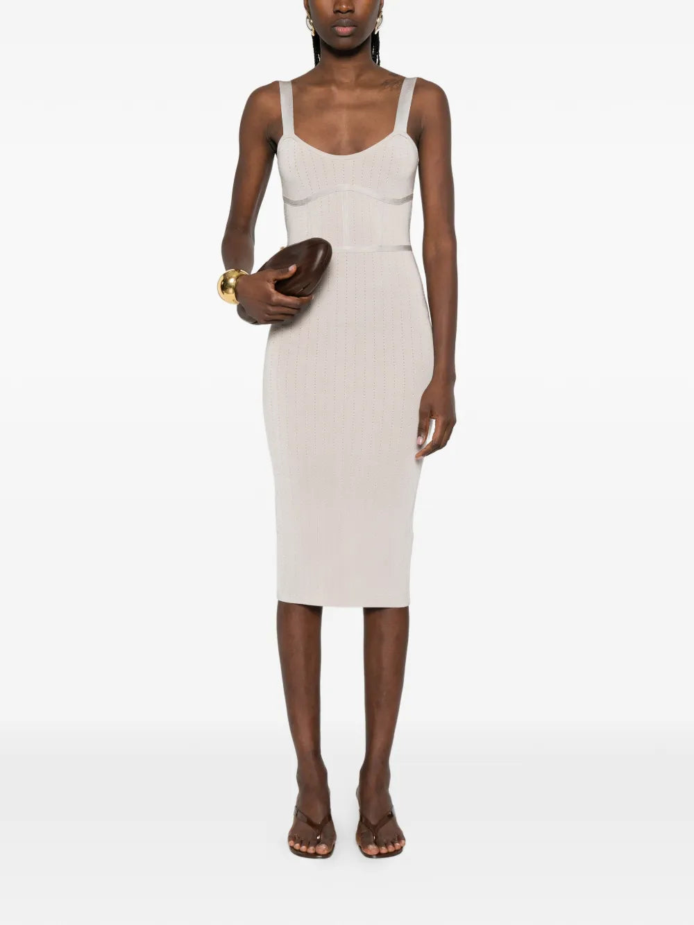Patrizia Pepe Fitted Jacquard Knit Midi Dress