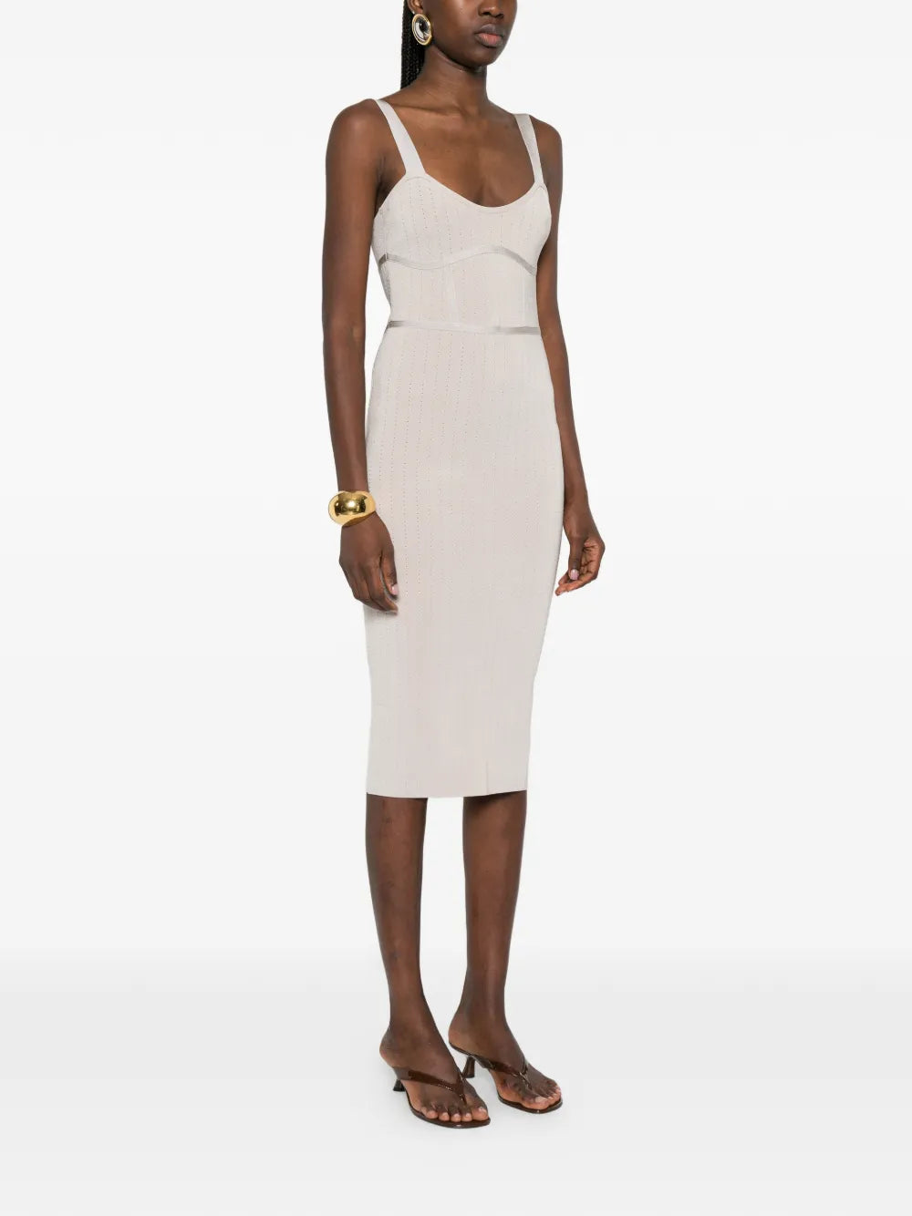 Patrizia Pepe Fitted Jacquard Knit Midi Dress