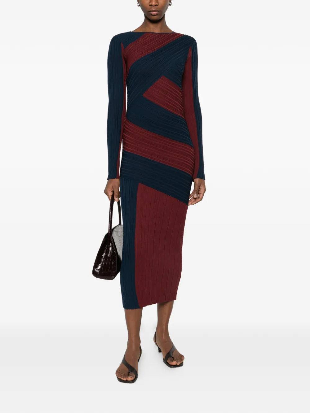 Patrizia Pepe Sculptural Knitted Midi Dress