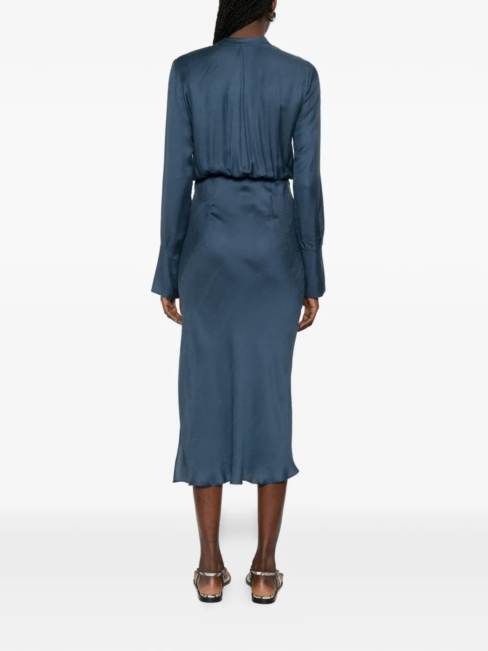 Patrizia Pepe Draping Fluid Midi Dress