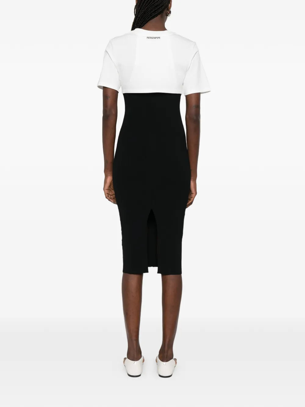 Patrizia Pepe Fitted Ribbed Midi Dress