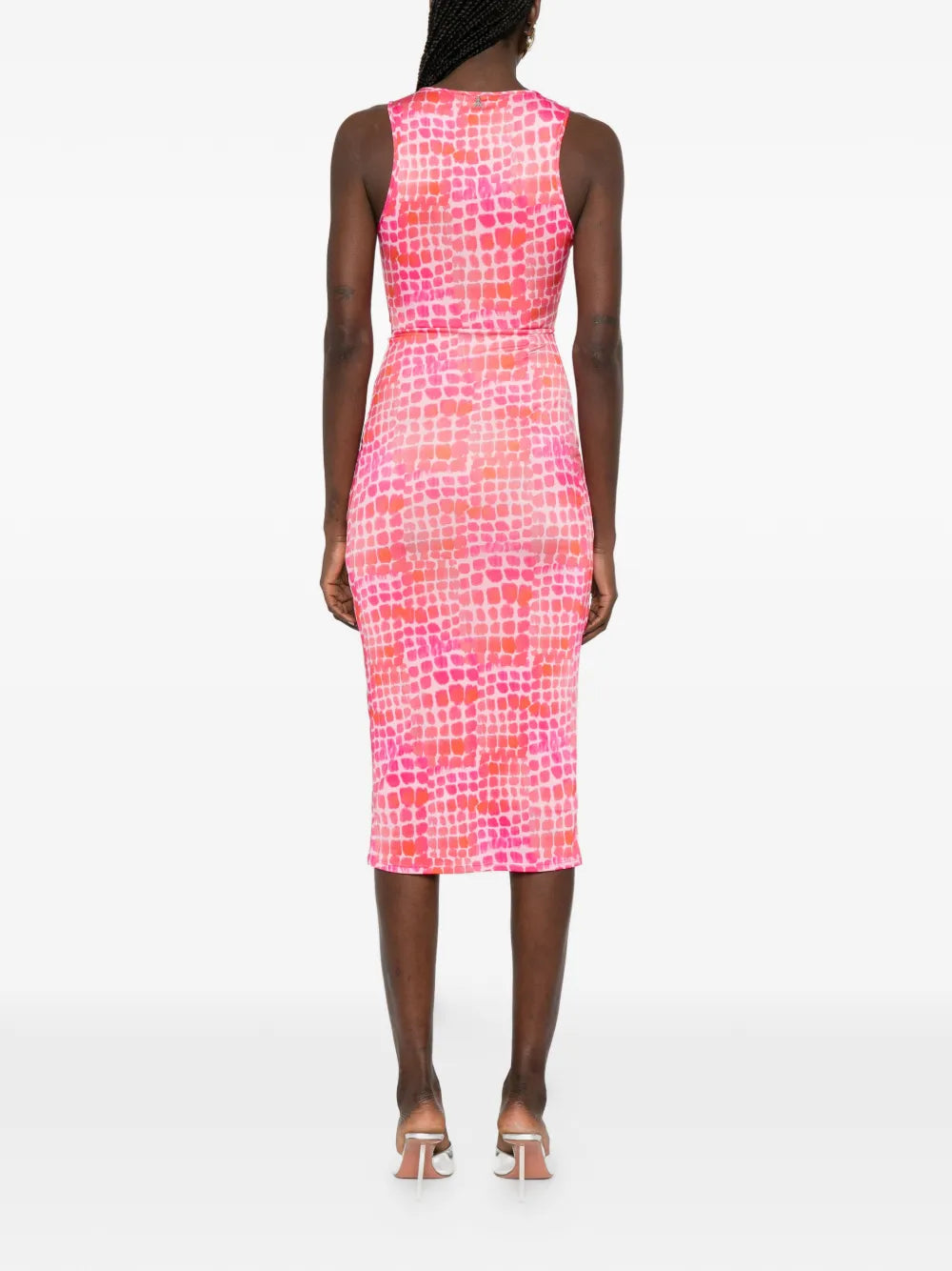 Patrizia Pepe Draping Croco Print Midi Dress