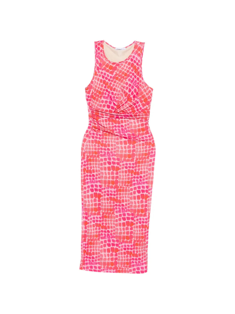 Patrizia Pepe Draping Croco Print Midi Dress