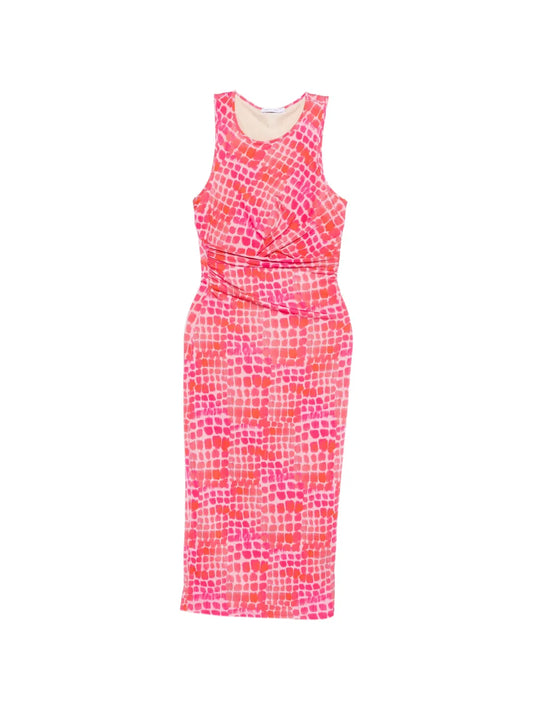 Patrizia Pepe Draping Croco Print Midi Dress