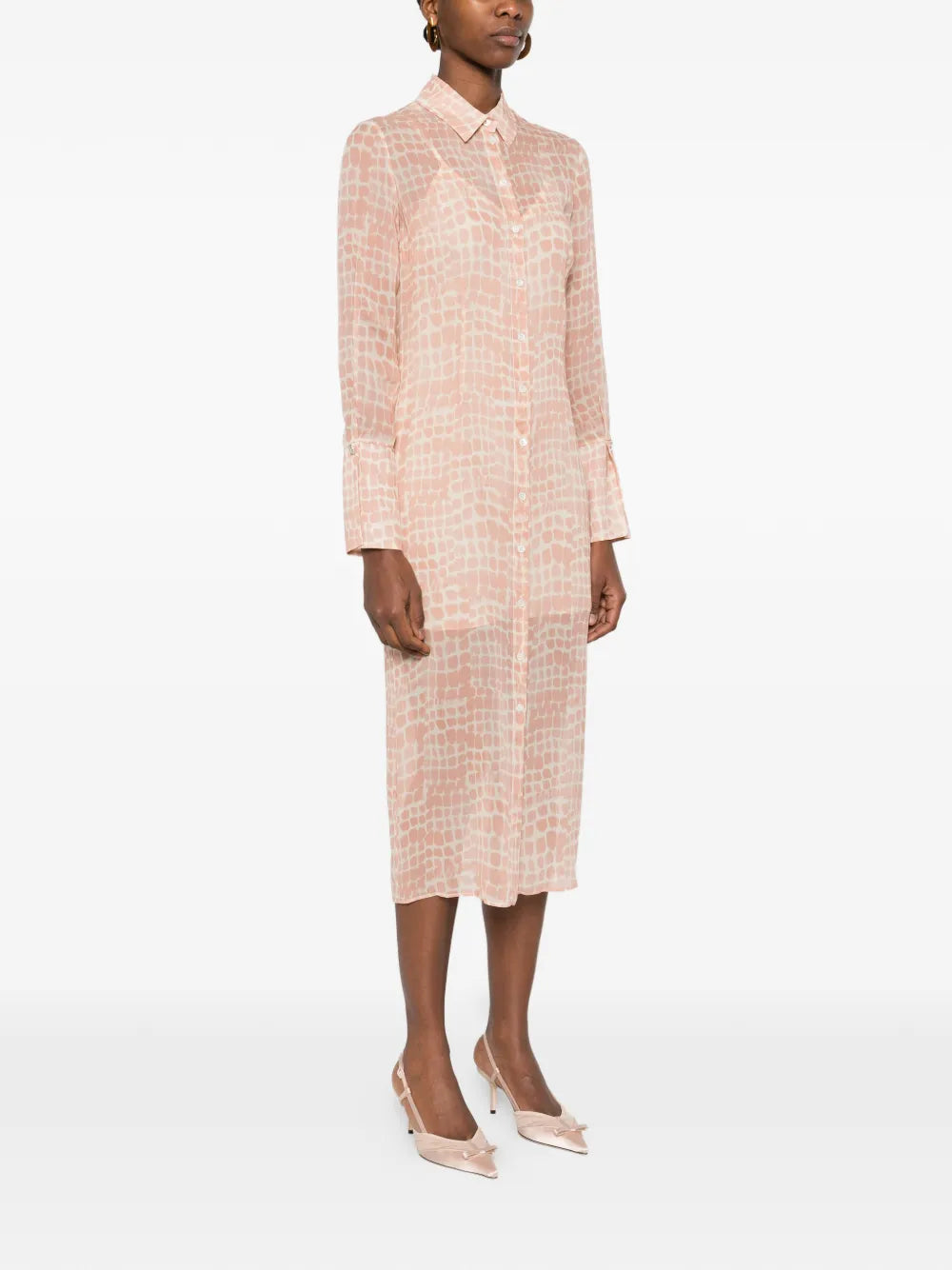 Patrizia Pepe Croco Print Midi Shirt Dress