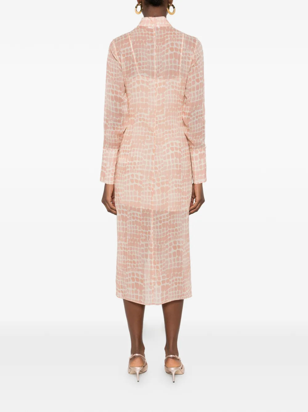 Patrizia Pepe Croco Print Midi Shirt Dress
