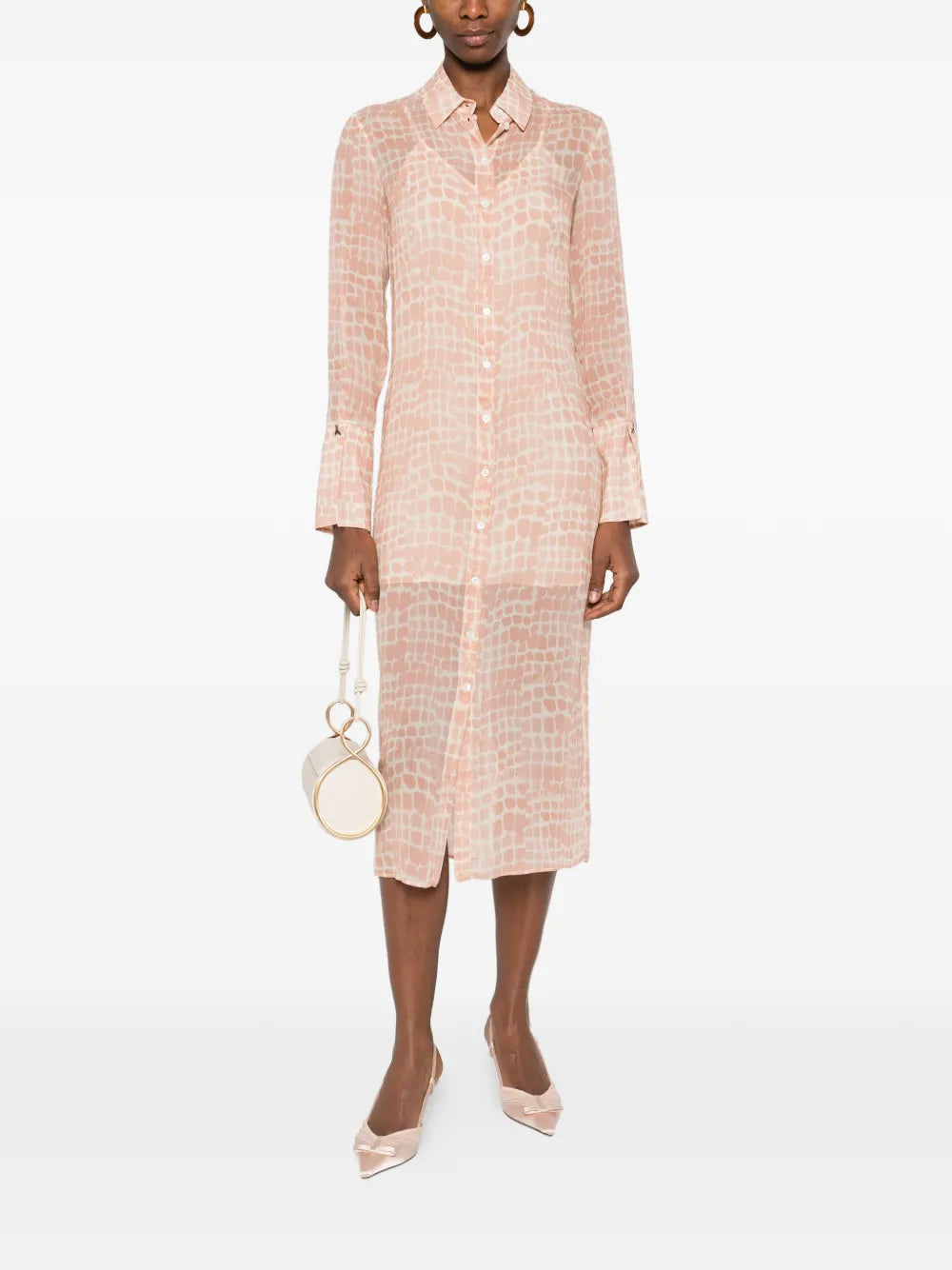 Patrizia Pepe Croco Print Midi Shirt Dress