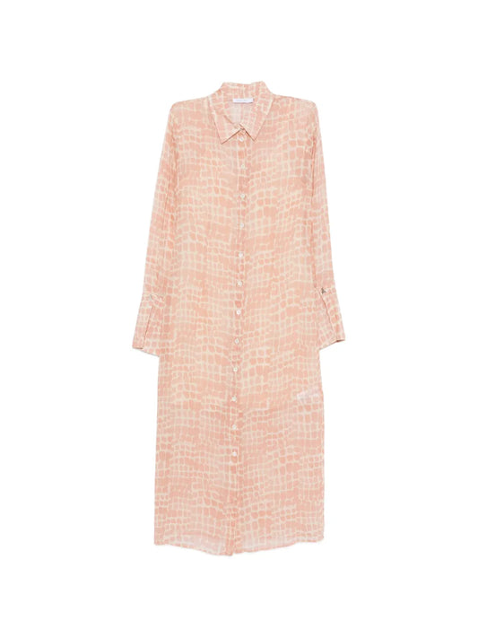 Patrizia Pepe Croco Print Midi Shirt Dress