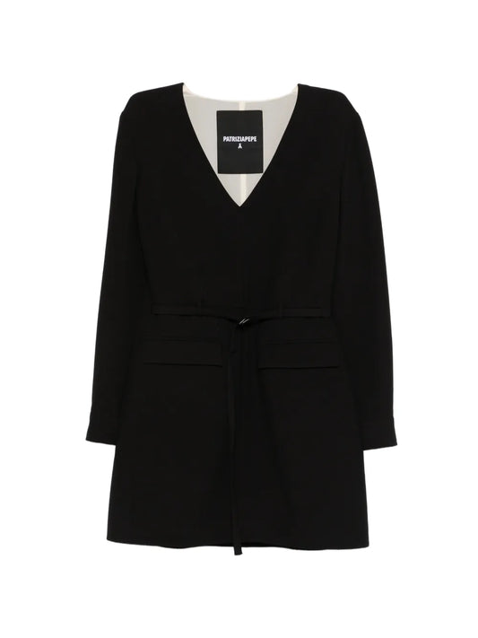 Patrizia Pepe V Neck Belted Mini Dress