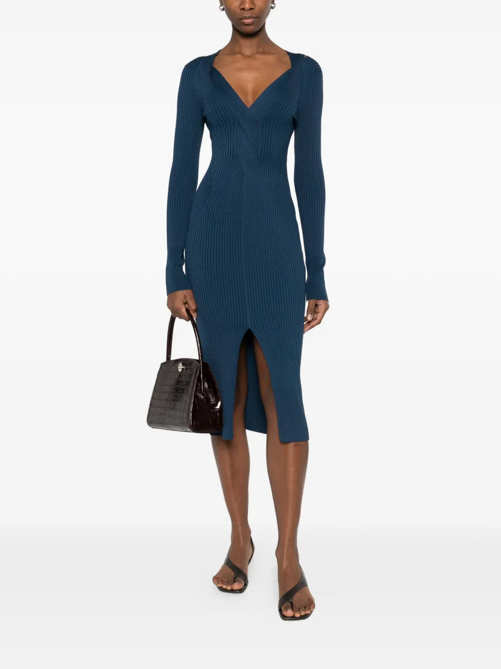 Patrizia Pepe Crossover Knit Midi Dress