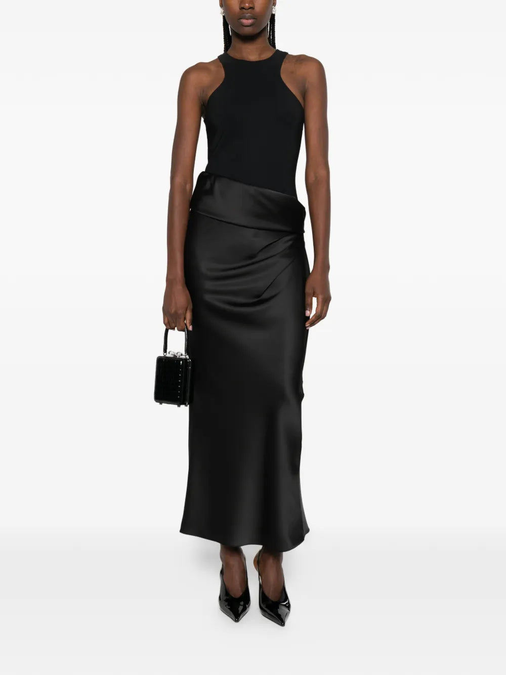 Patrizia Pepe Fluid Satin Maxi Dress