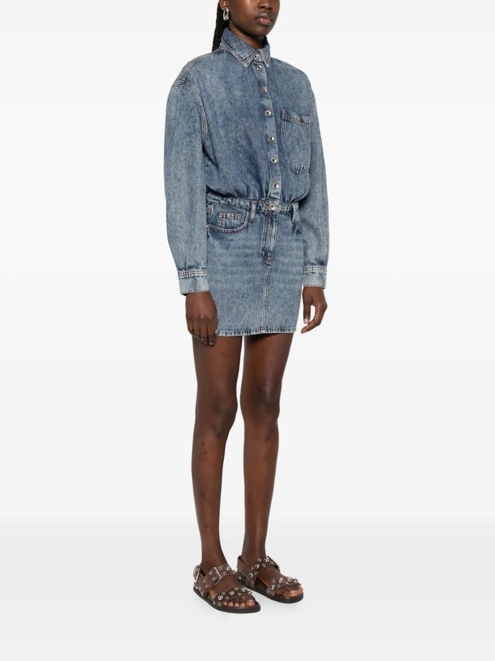Patrizia Pepe Button Denim Shirt Dress