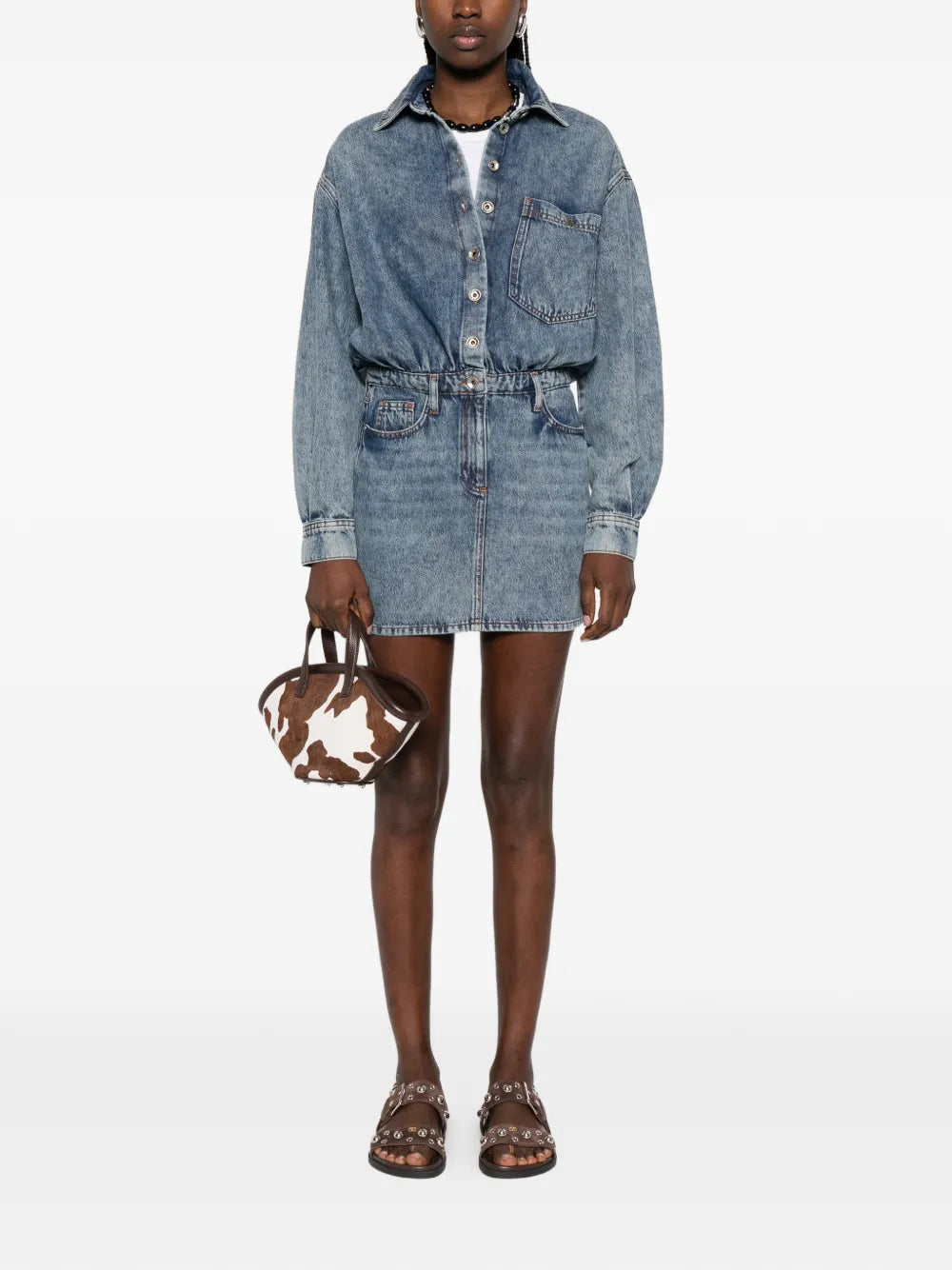 Patrizia Pepe Button Denim Shirt Dress