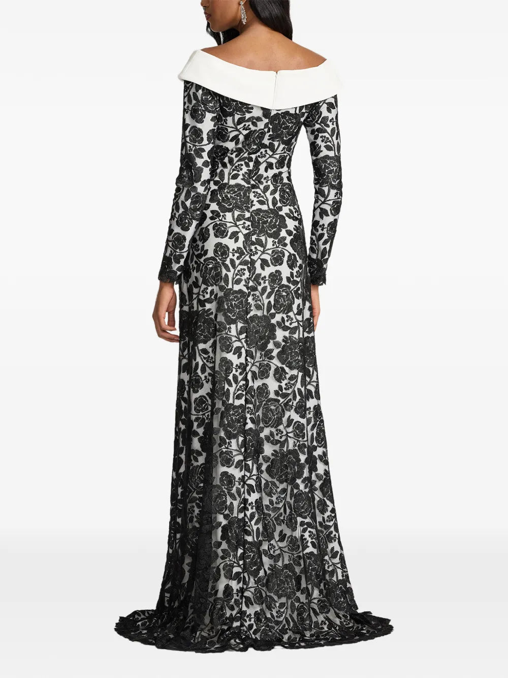 Tadashi Shoji Floral Lace Long Sleeve Maxi Dress