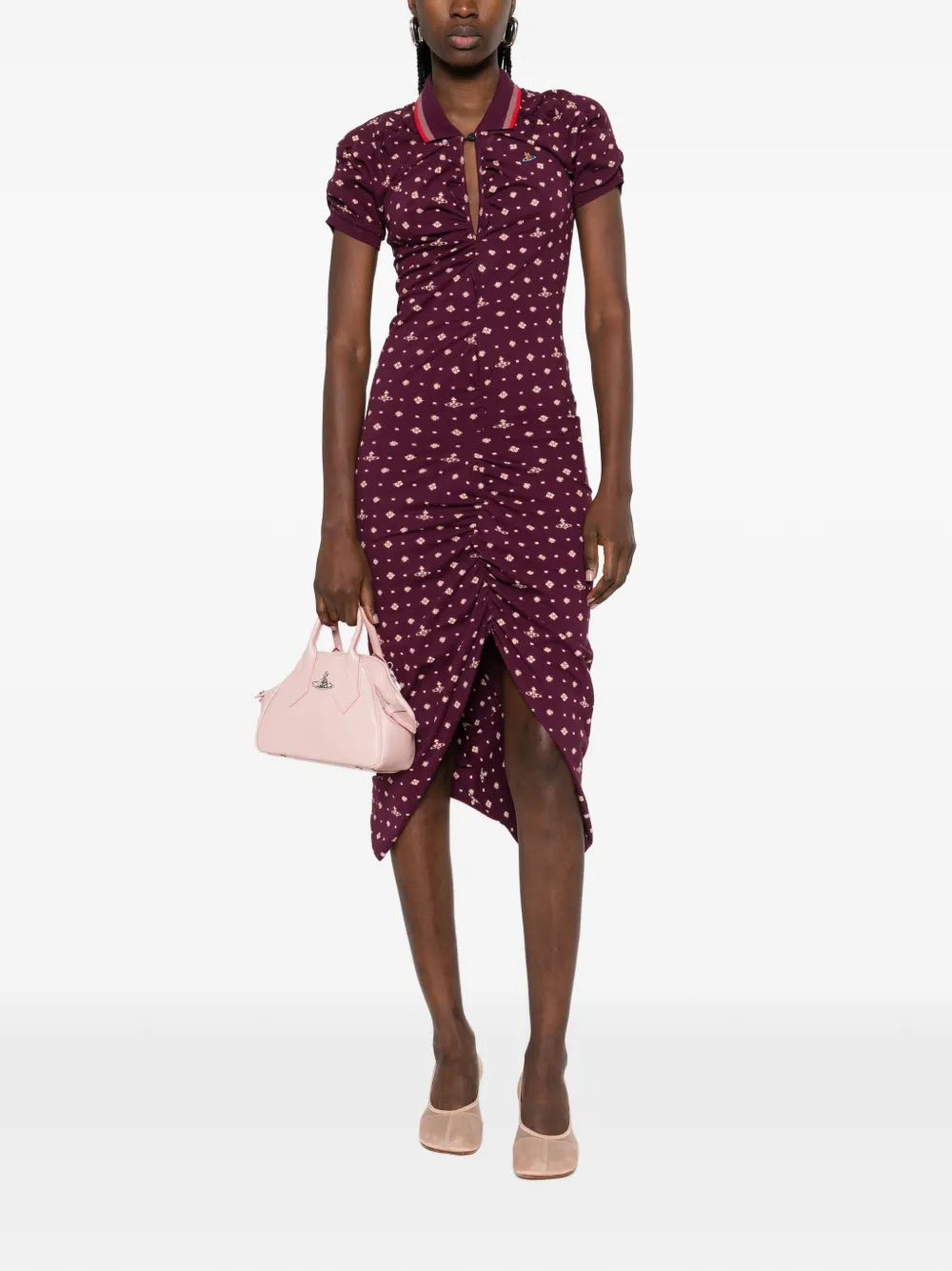Vivienne Westwood Patterned Ruched Midi Dress