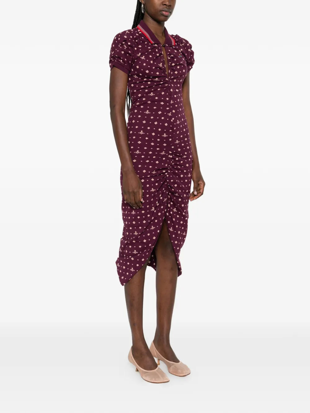 Vivienne Westwood Patterned Ruched Midi Dress