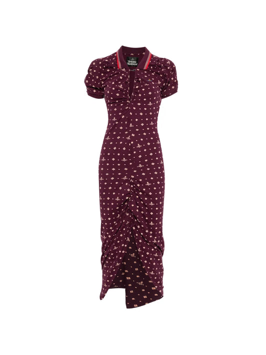 Vivienne Westwood Patterned Ruched Midi Dress