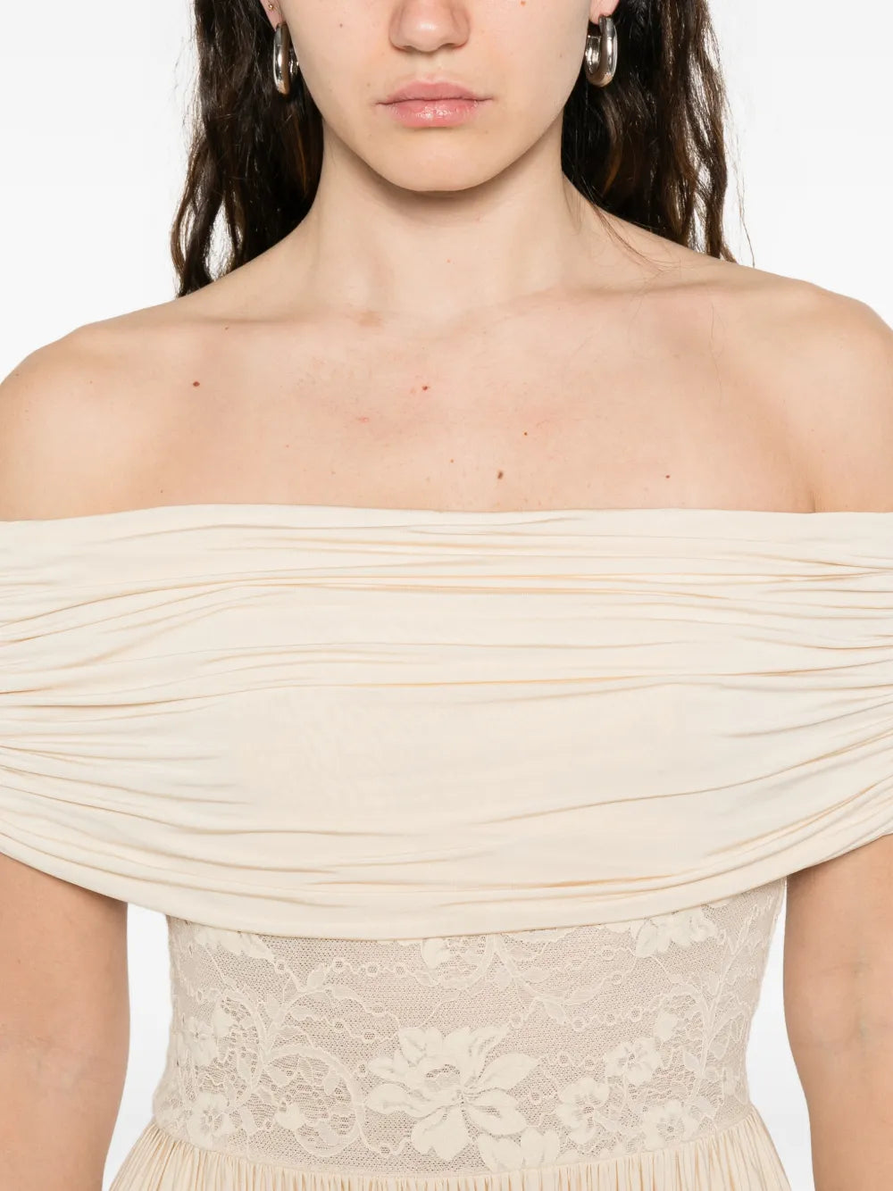 Zimmermann Lace Detail Pleated Maxi Dress