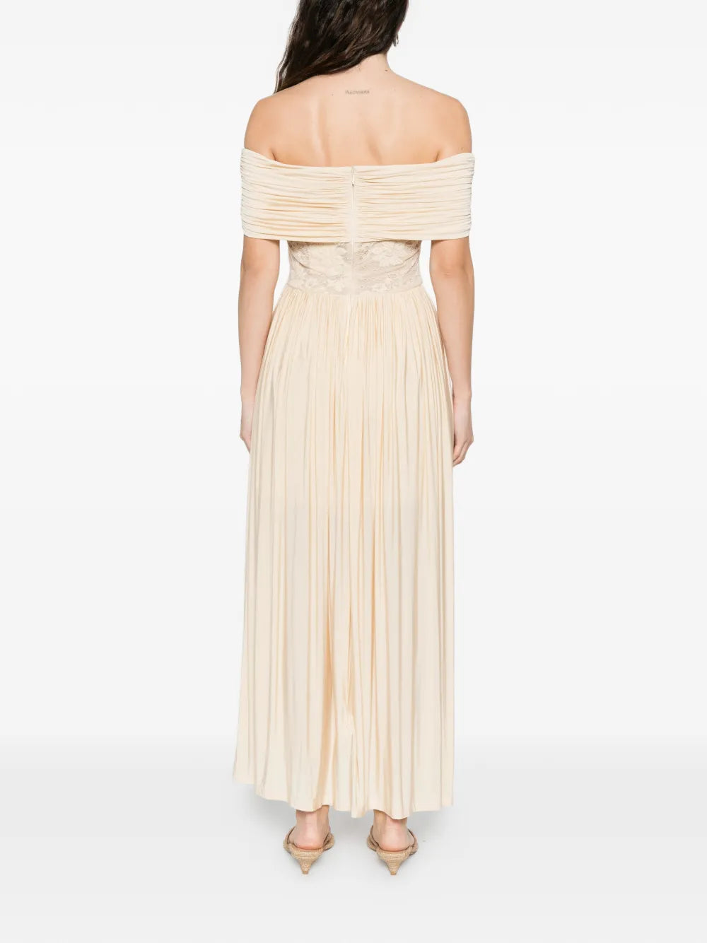 Zimmermann Lace Detail Pleated Maxi Dress