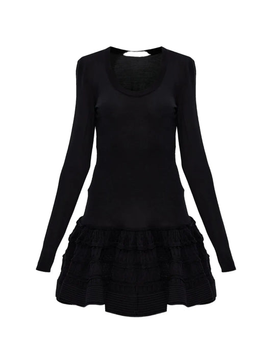 Alaia Crinoline Long Sleeve Mini Dress