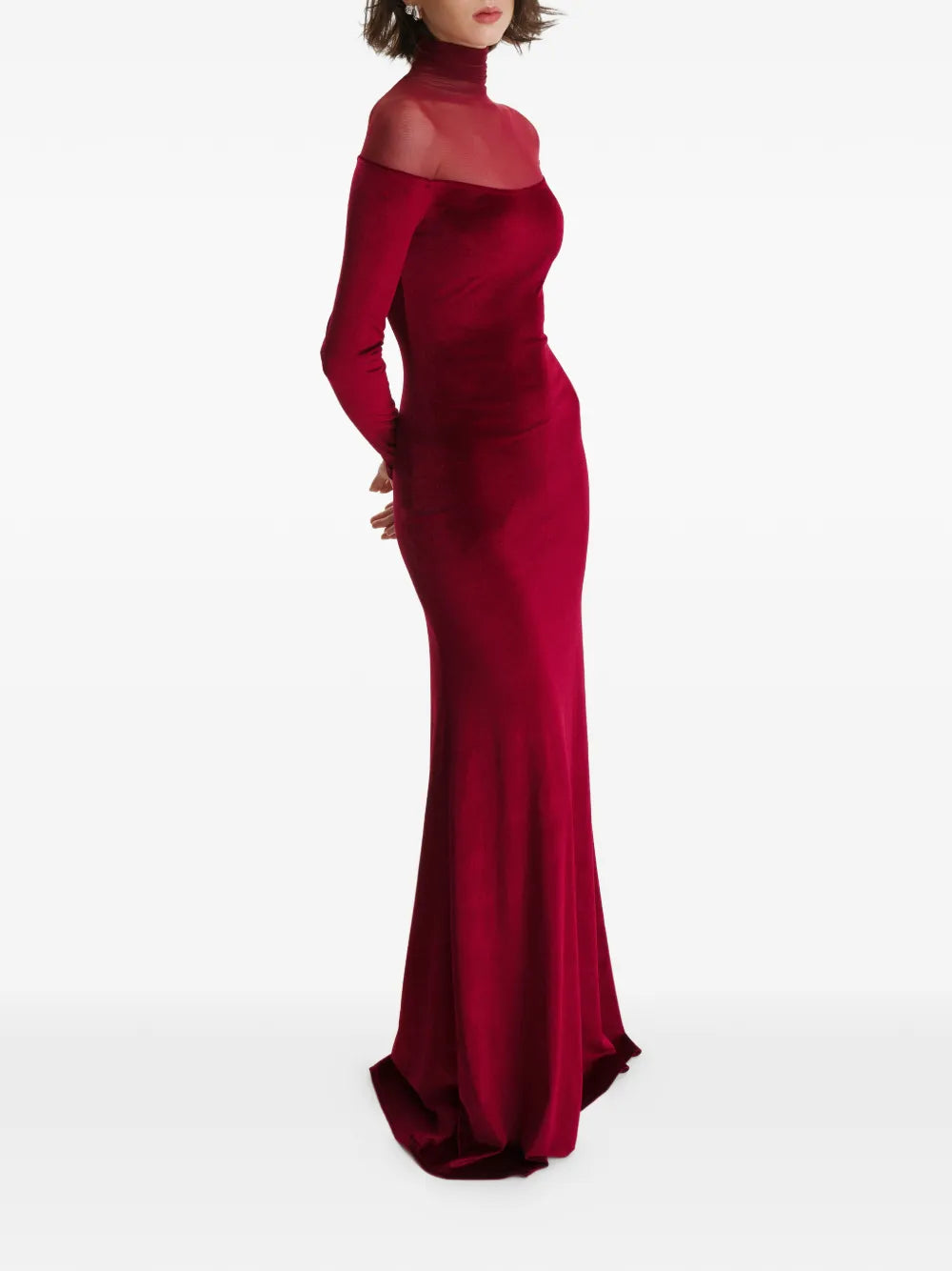 2310 Studio Mesh Turtleneck Maxi Dress