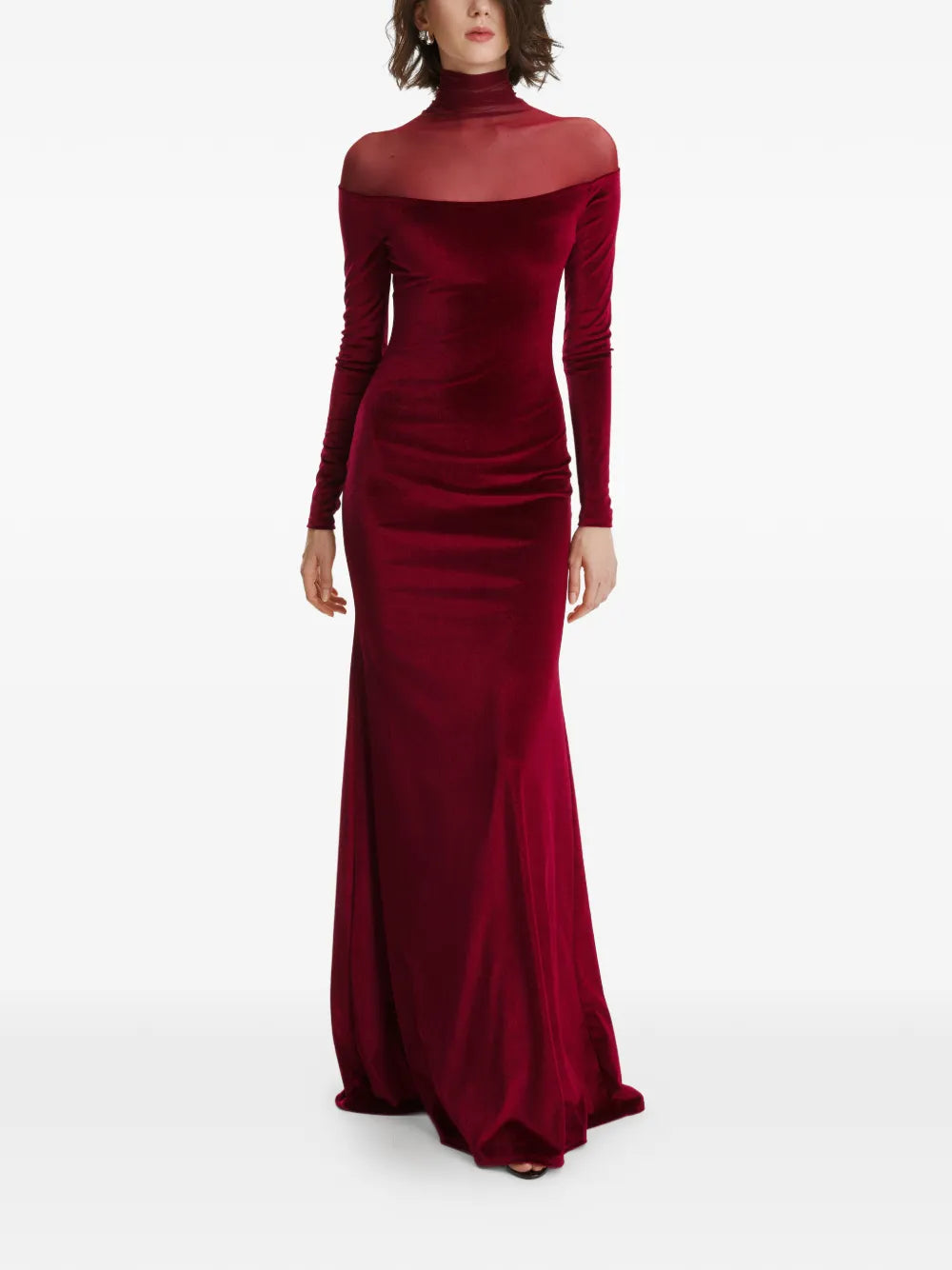 2310 Studio Mesh Turtleneck Maxi Dress