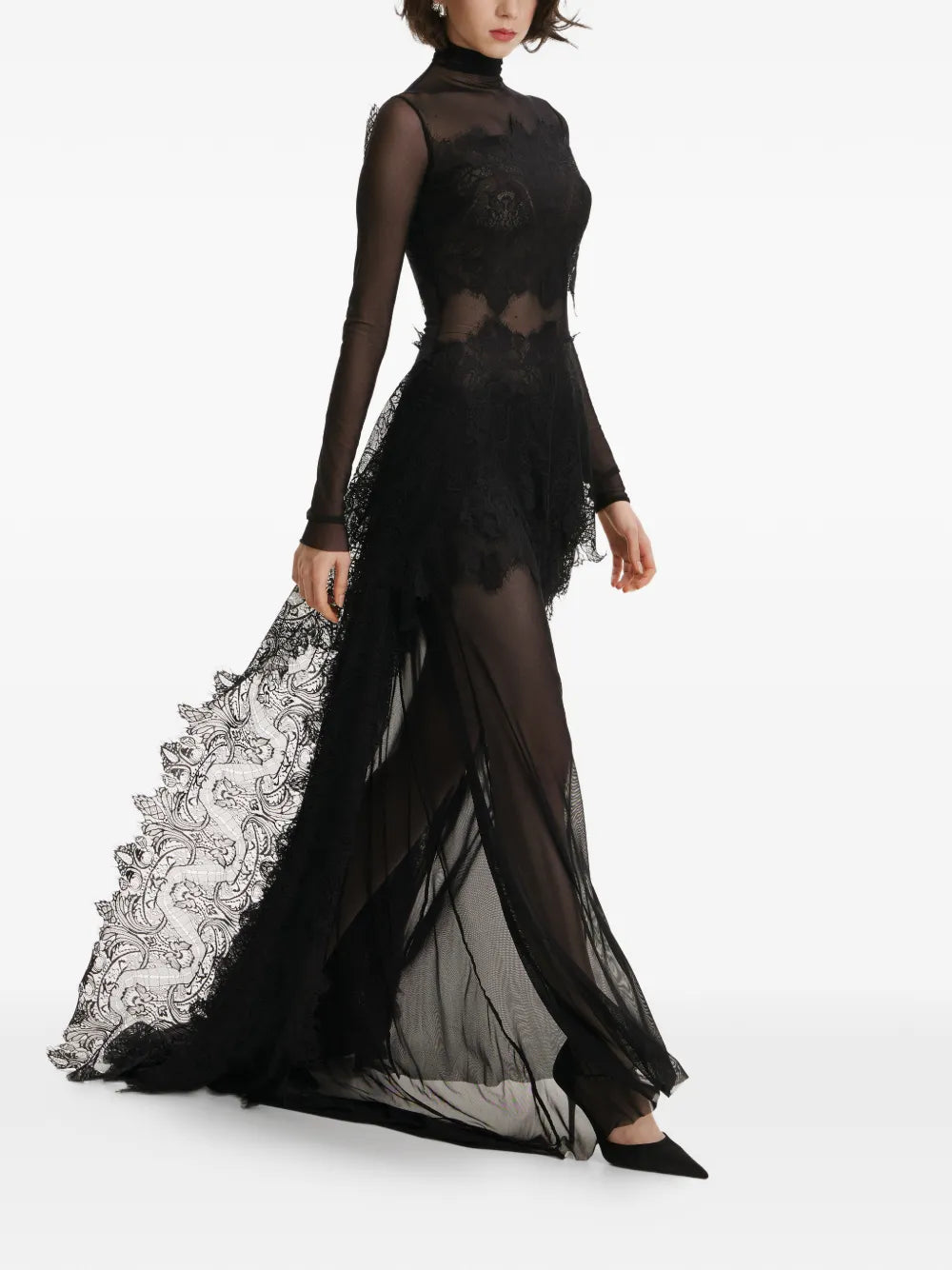 2310 Studio Lace Mock Neck Maxi Dress