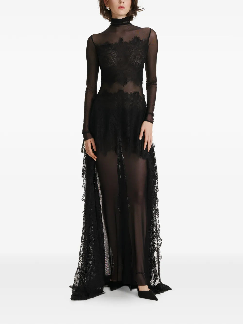 2310 Studio Lace Mock Neck Maxi Dress
