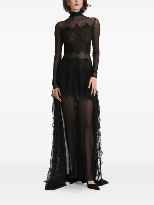 2310 Studio Lace Mock Neck Maxi Dress