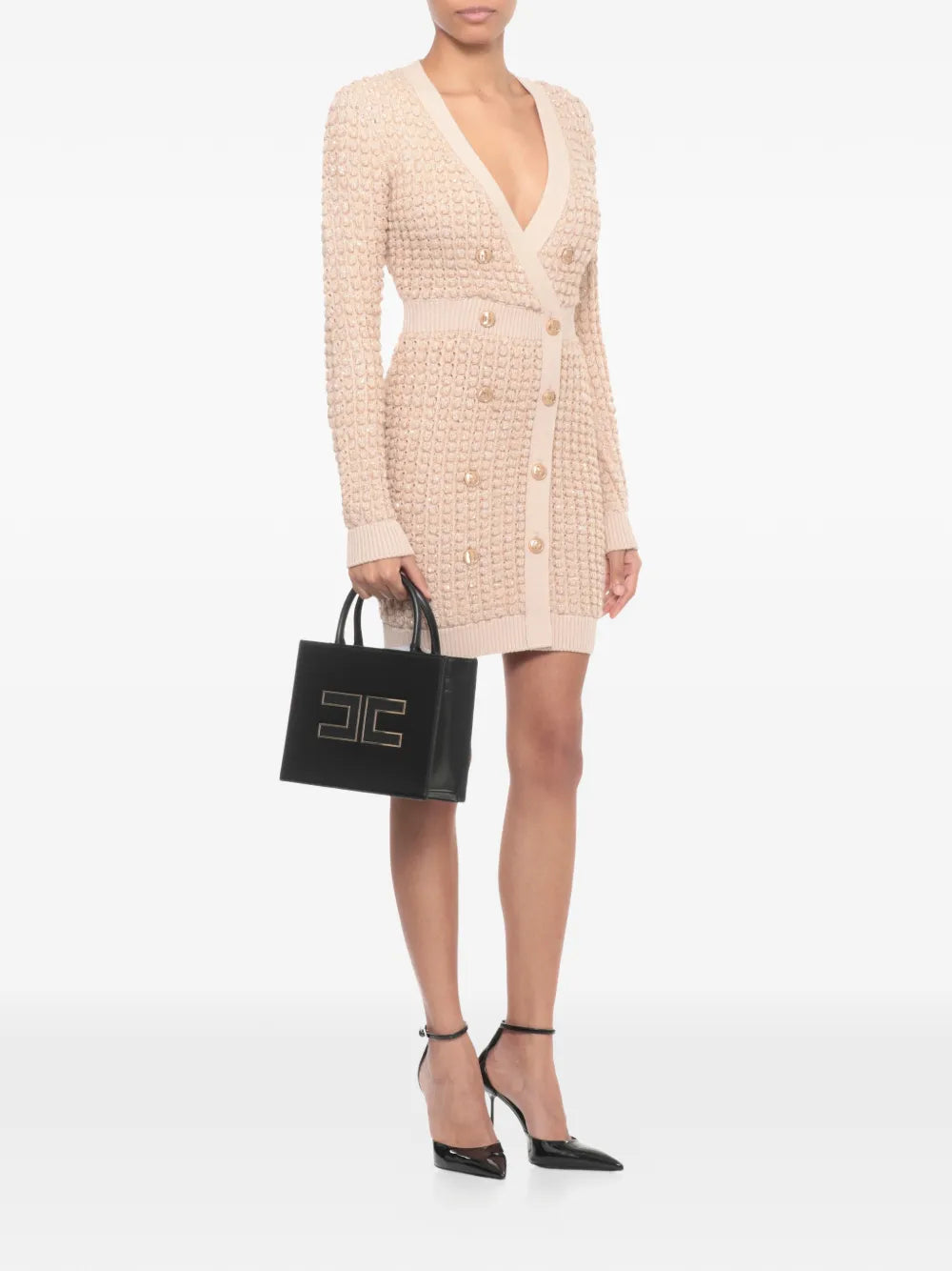 Elisabetta Franchi Button Fastening Mini Dress