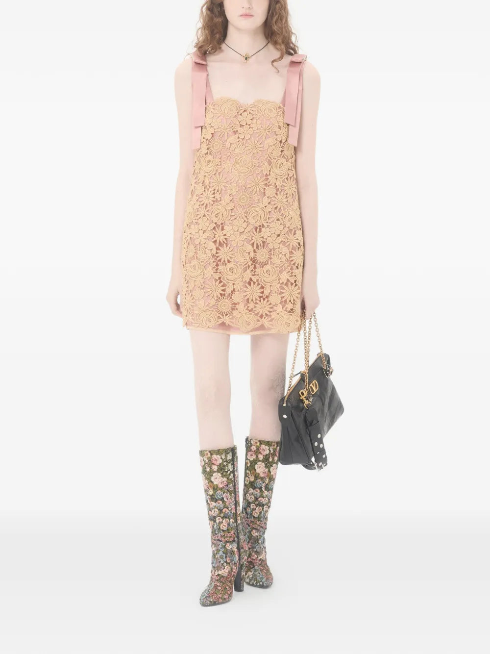 Valentino Garavani Guipure Straps Mini Dress