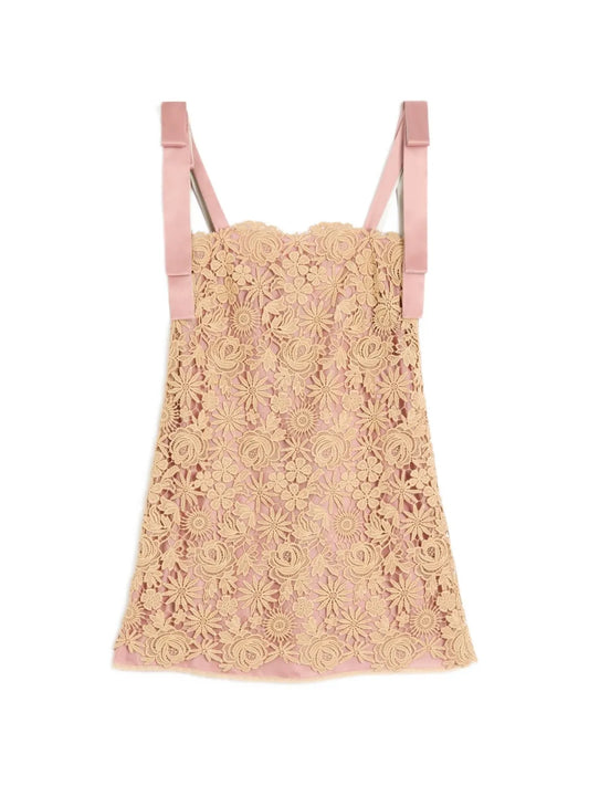 Valentino Garavani Guipure Straps Mini Dress