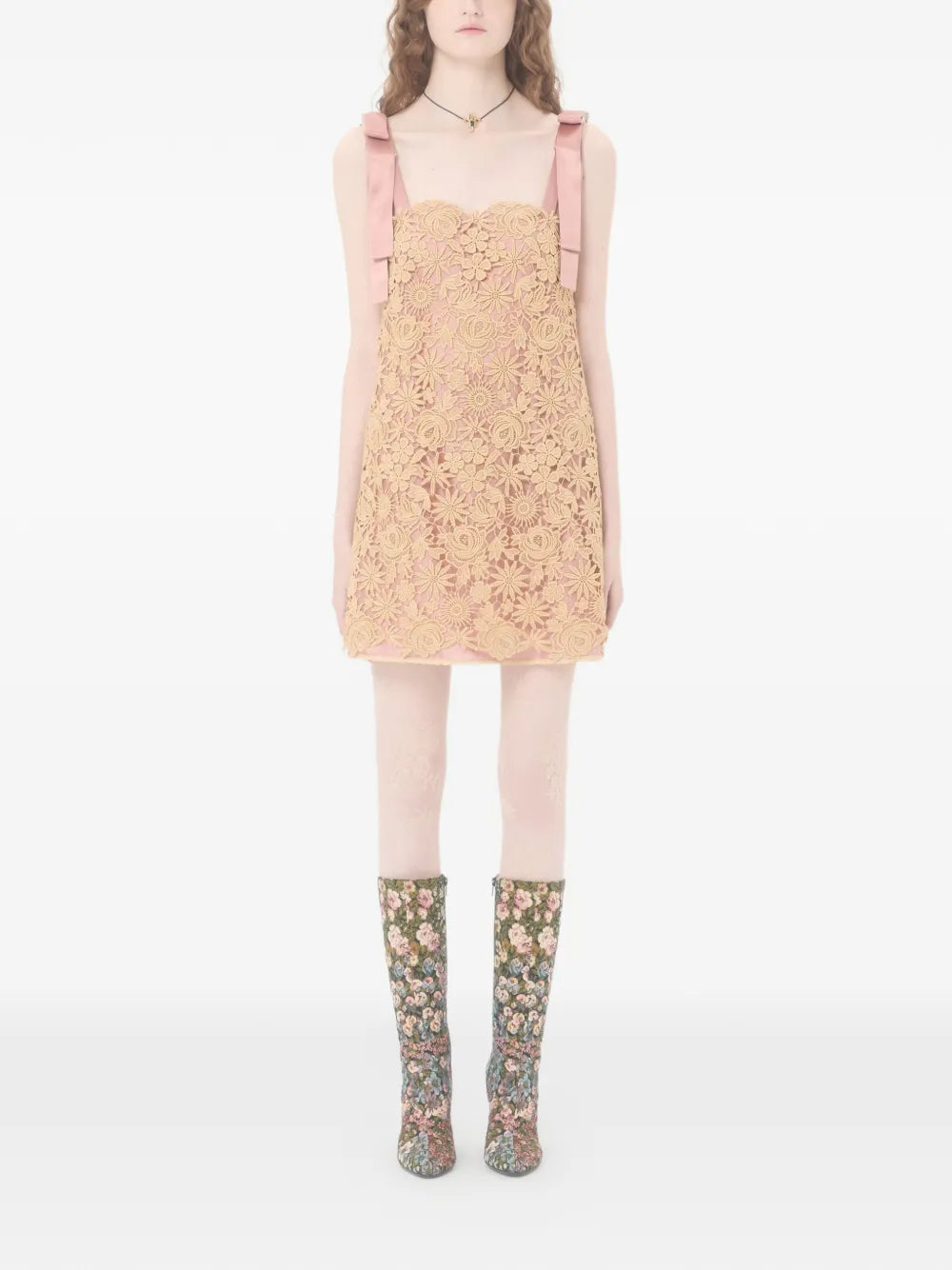 Valentino Garavani Guipure Straps Mini Dress