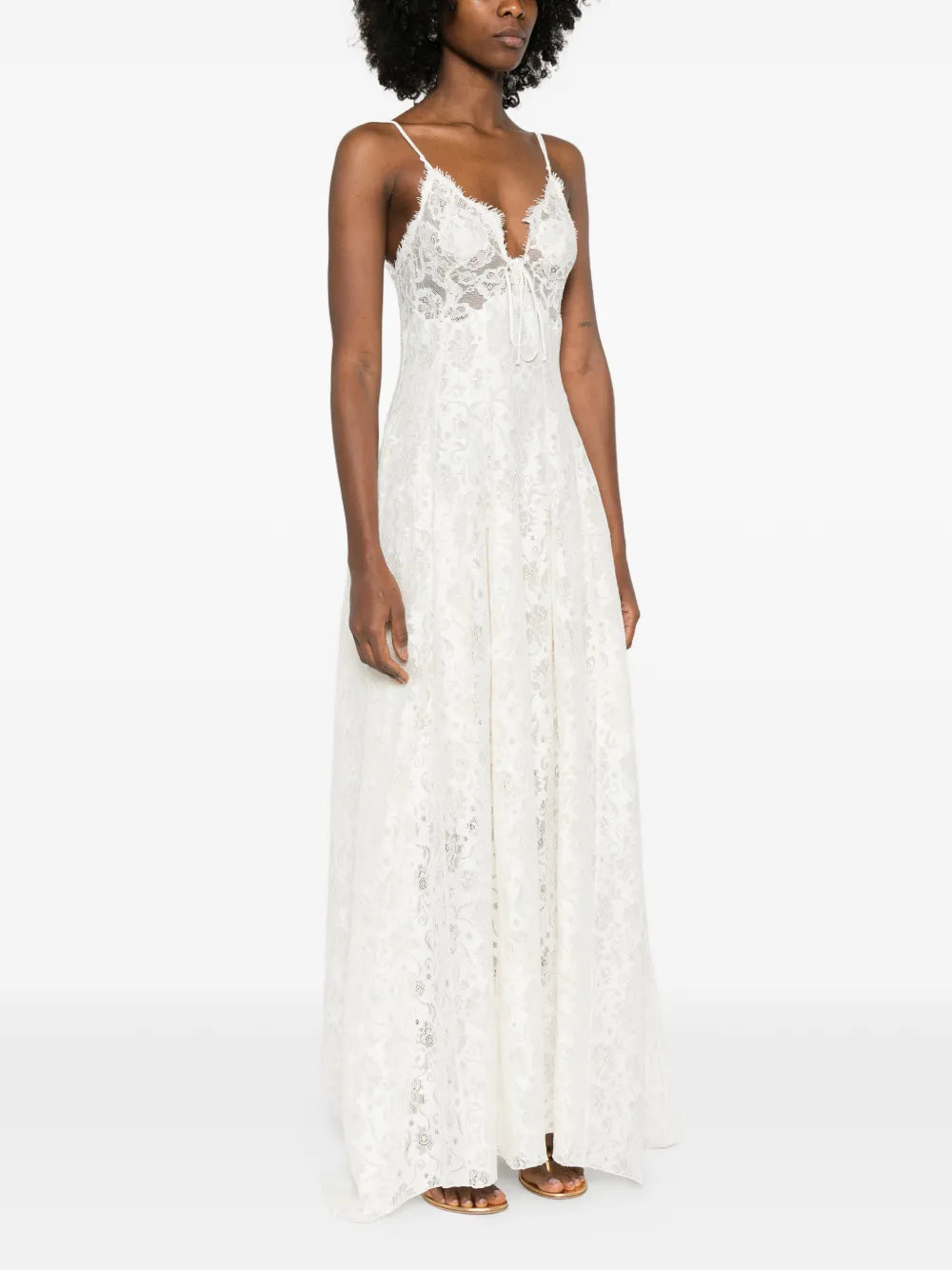 Ermanno Scervino V Neck Midi Dress