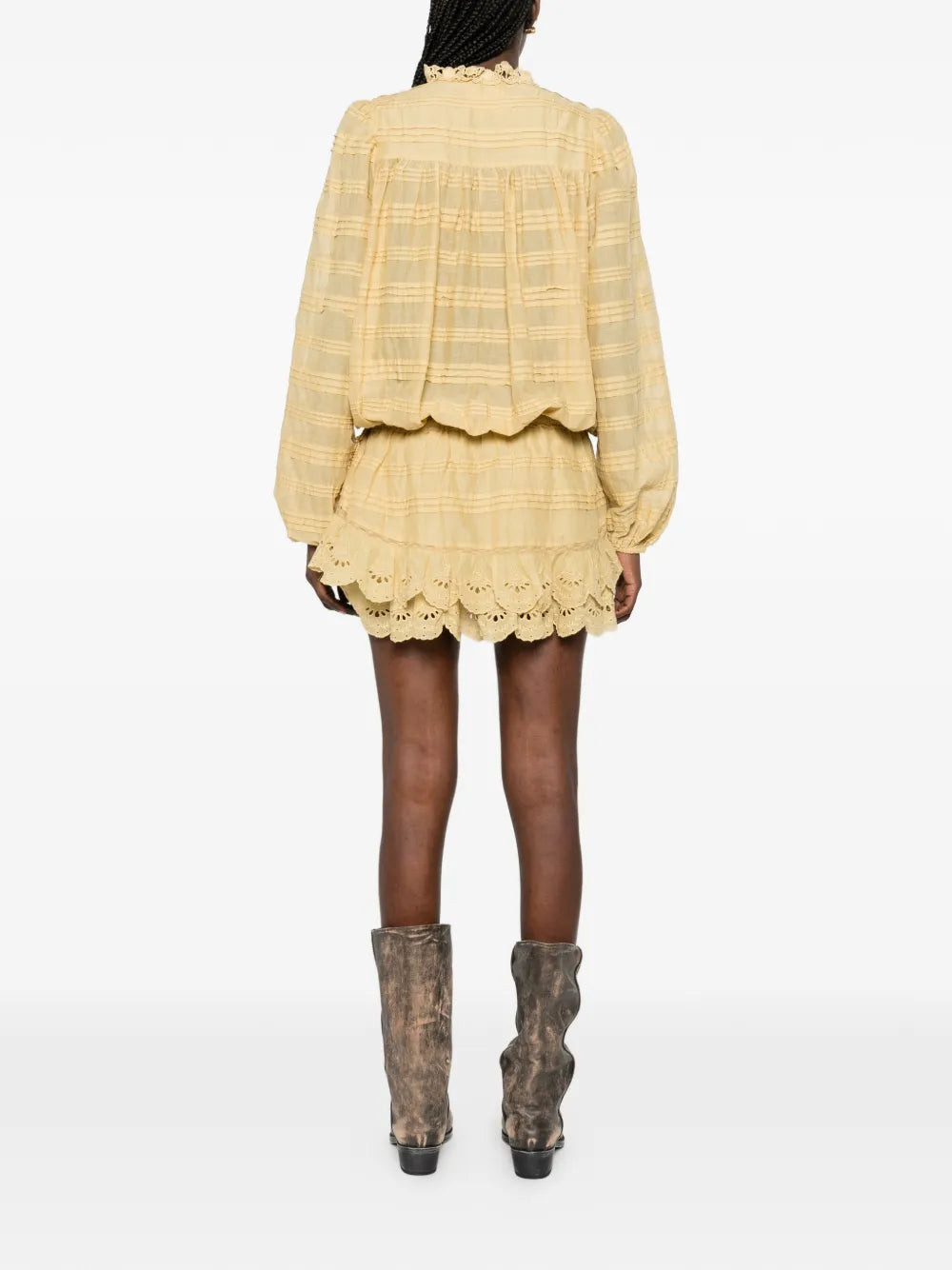 Marant Etoile Long Sleeve Ruffled Mini Dress