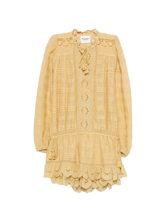 Marant Etoile Long Sleeve Ruffled Mini Dress