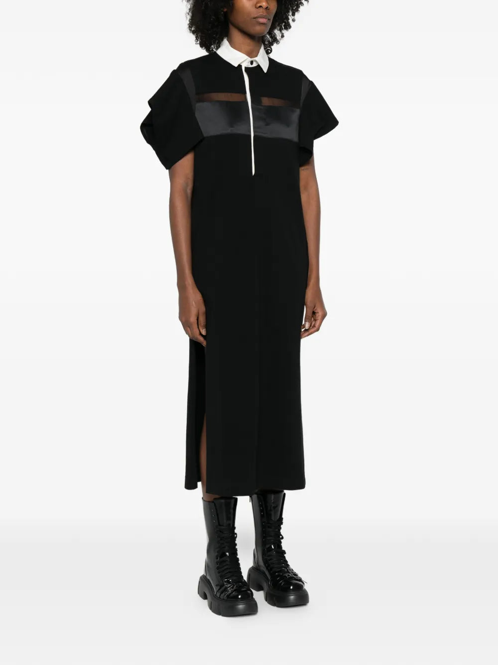 Sacai Polo Collar Midi Dress
