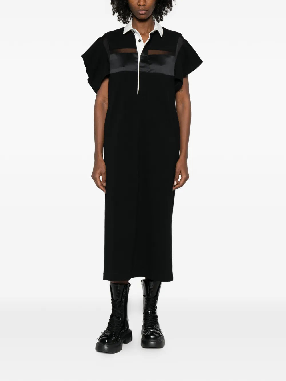 Sacai Polo Collar Midi Dress