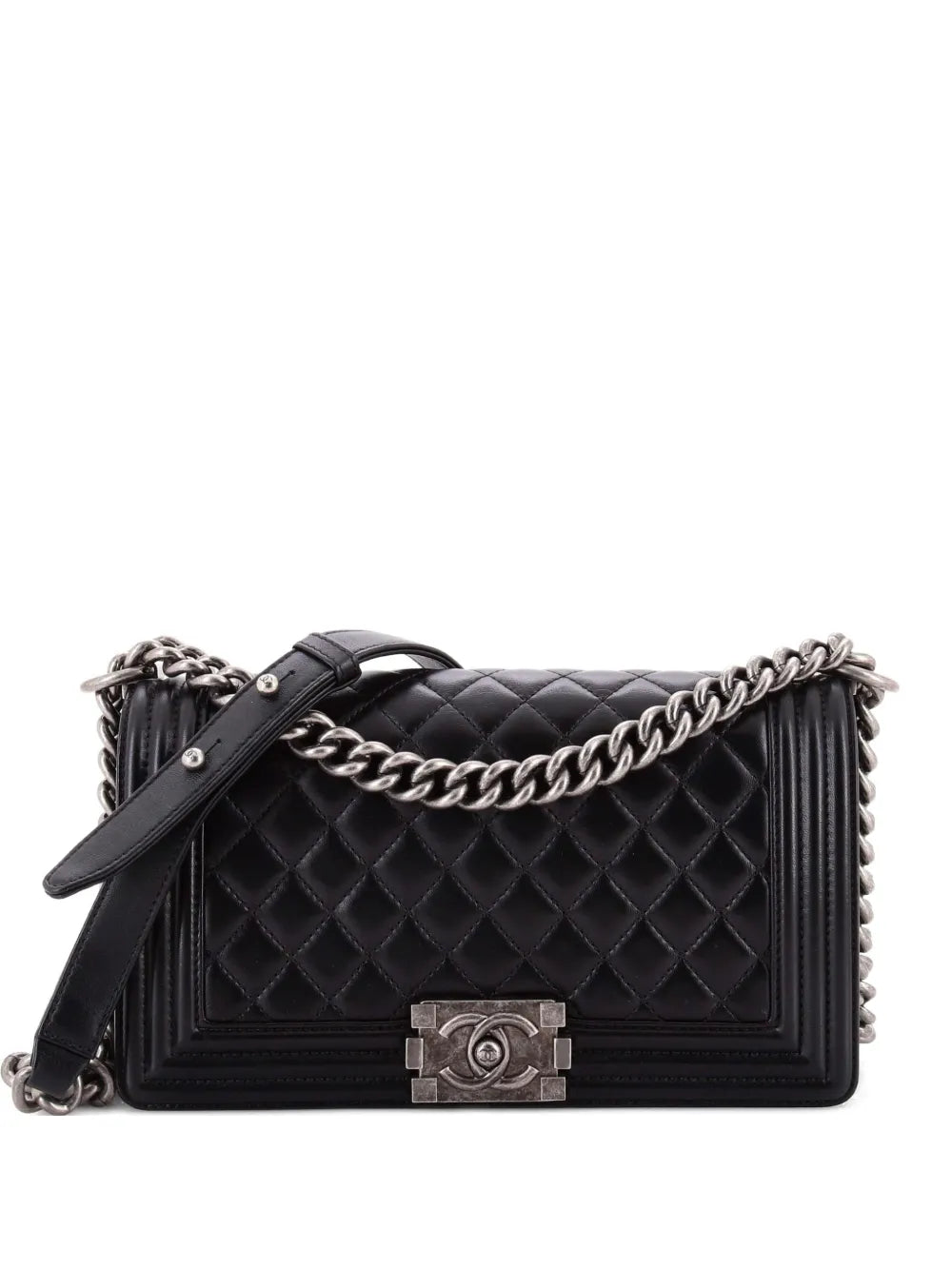 Chanel Pre Owned Boy Flap Bag Quilted Lambskin Old Medium Shoulder Bag