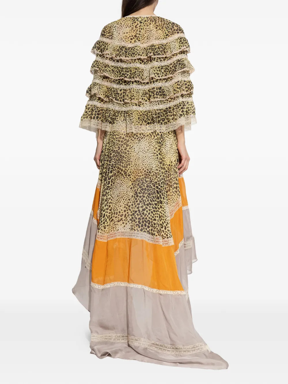Etro Ruffled Leopard Print Maxi Dress
