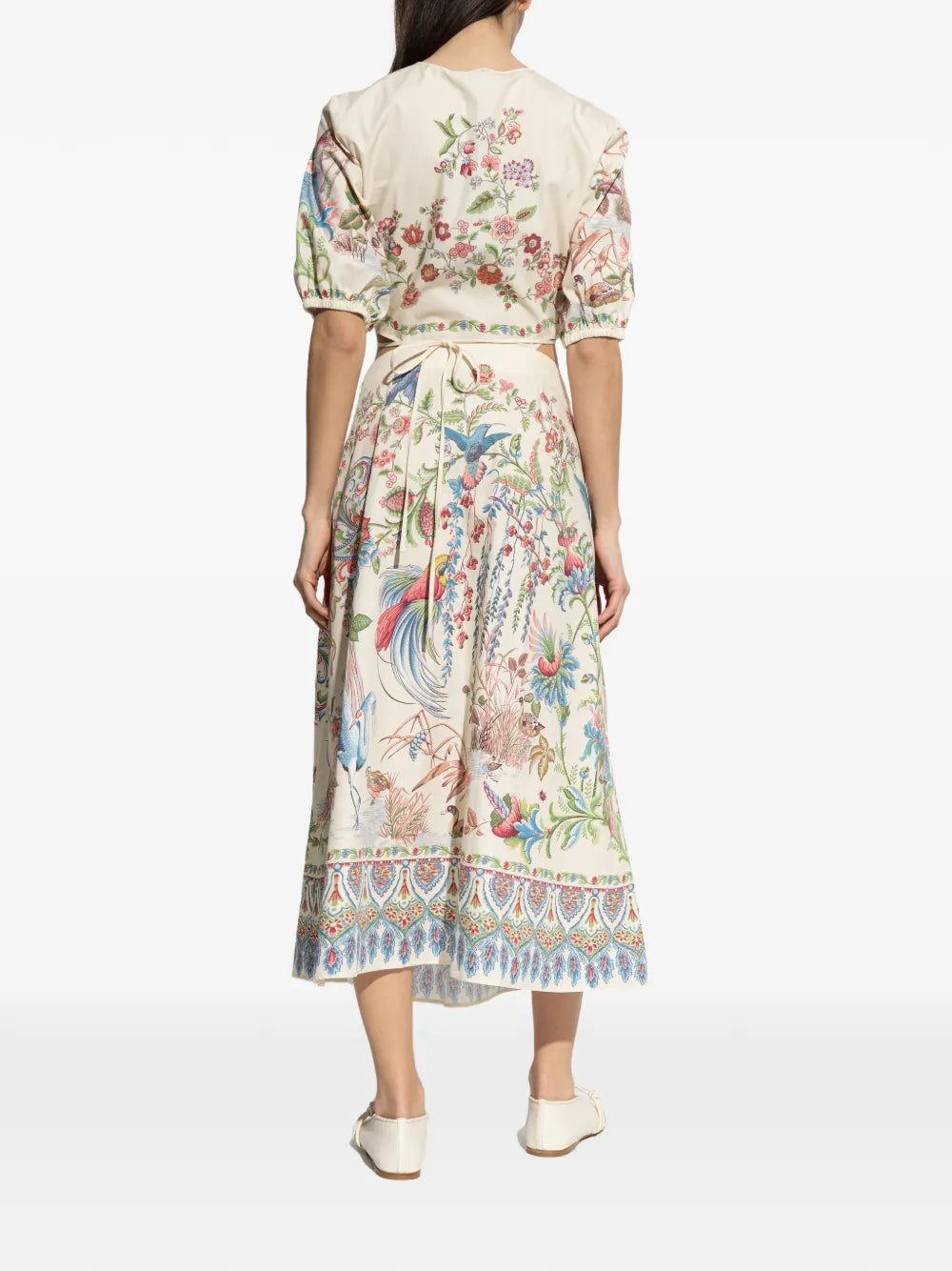 Etro Floral Print Cut Out Midi Dress