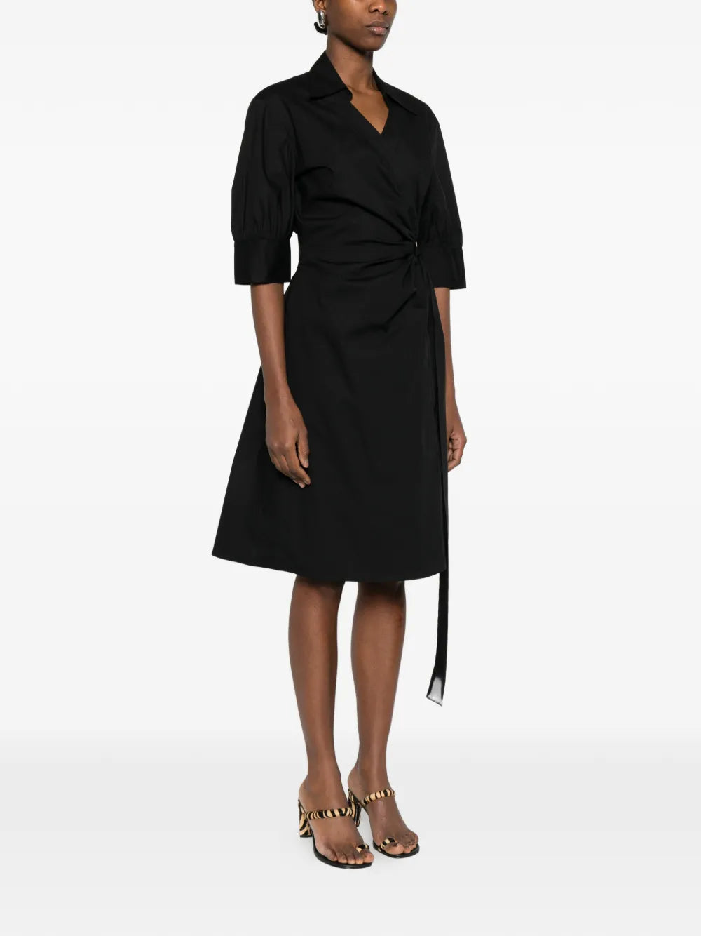 Pinko Knotted Wrap Midi Dress