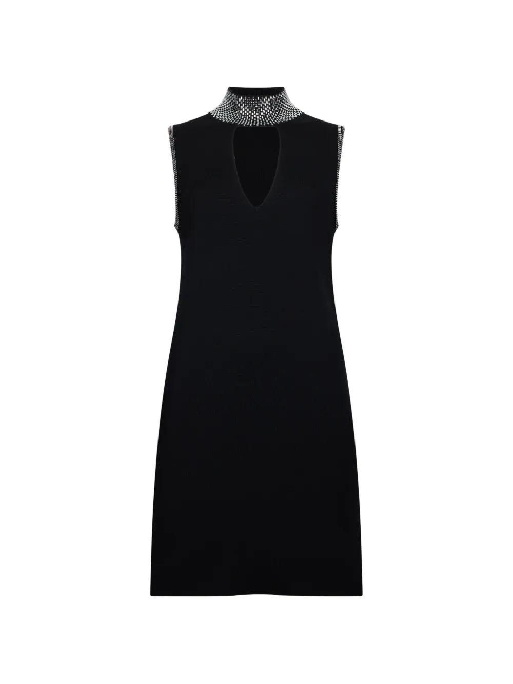 Liu Jo Rhinestone Embellished Cut Out Knit Mini Dress